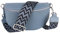 MIRROSI® Bauchtasche Damen, Echtleder, Made in Italy, Umhängetasche, Brusttasche, Crossbody Bag (1 Tasche & 2 Gurte) (Jeansblau (Bohemian Jeansblau Schwarz), Mittelgroße Tasche (25x16x7cm))