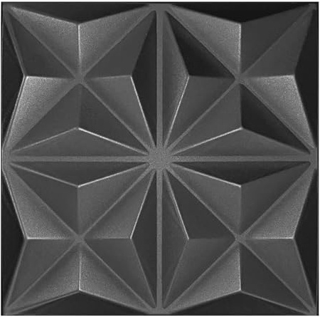 3D Paneele Polystyrol XPS Styropor – Moderne Wandverkleidung & Deckenpaneele – Wandpaneelen Leicht Flexibel - 50x50cm / ‎‎12m² - 48 Stück (Schwarz 01)