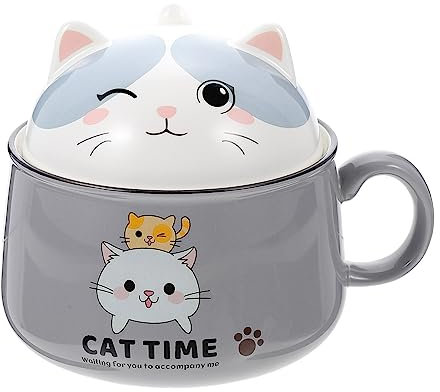 TOPBATHY Bol De Nouilles Instantanées Pour Chat Bol Portable Bol De Nouilles Instantanées Bol De Petit Déjeuner Bol Décoratif Bol De Fourniture De Cuisine Avec Couvercle Bol De Nouilles