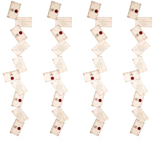 Conquest Journals Harry Potter Offizielle schwimmende Hogwarts-Akzeptanzbriefdekoration, 40 Buchstabenkarten und klare Nylonschnur zum Aufhängen, Heimdekoration, offiziell lizenziert (40 Stück, 4