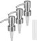 3Pcs Stainless Steel Soap Pump Replacement, Lotion Dispenser Pump Head Spare, Leakproof 28 Teeth Press Pump, Shampoo Conditioner Bottle Nozzle, Pump Heads with Thread Tubes for Kitchen Bathroom (A)
