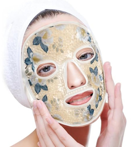Kühlmaske Gesicht Eis Augenmaske Eiskalte und Heiße Kompresse Gesichtsmaske, Gesicht SPA für Druck, Kopfschmerzen, Geschwollene und Müde Augen