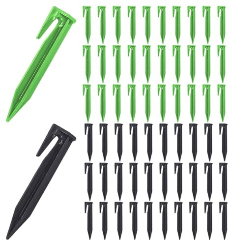 60 Uds Clavos De Membrana De Jardín, Clavos para Cortacésped, Clavos De Borde, Clavos De Cable para Césped, Clavos De Tierra De Conexión, Ganchos para Tierra De Césped