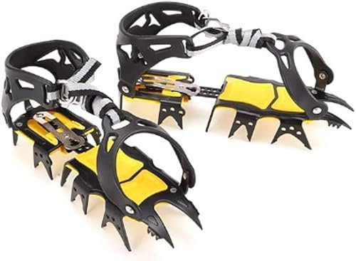 Ice Axe Crampons Spikes 18-Tooth Crampons Outdoor Climbing Non-Slip Shoes Covering Nails Crampons Hiking Shoe Spikes,crampons for Hiking Boots Women/men