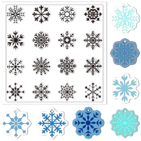 CHGCRAFT Polymer Ton Texturblätter Schneeflocken Hintergrund Musterblock Silikon Textur Stempel Transparenter Ton Silikon Texturblätter Polymer Ton Textur Silikonmatte Ton Ohrringen Und Schmuck