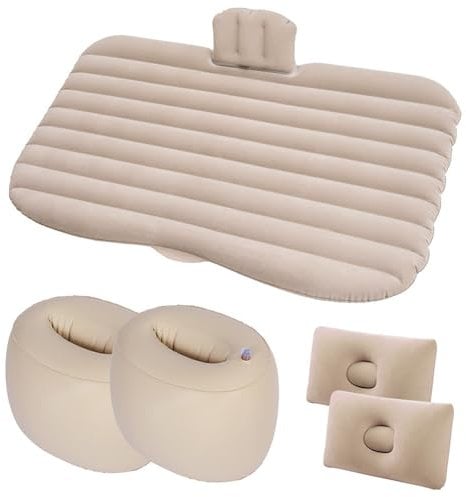 Auto Luftmatratzen für FIAT Tipo 500 500L 500X Ducato, Air Bed Hochwertige Materialien Inflatable Air Mattress Car Accessories,D Beige-B