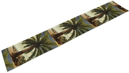 Tischläufer, modern, elegant, Tischläufer, Palme, tropische Kommode, Küche, Esstisch, Dekoration für Zuhause, Party, 34 x 183 cm