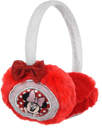 CARTOON Cache-oreilles Minnie Disney accessoire d'hiver pour enfants serre-tête réglable protection des oreilles du froid du vent, rouge, taille unique