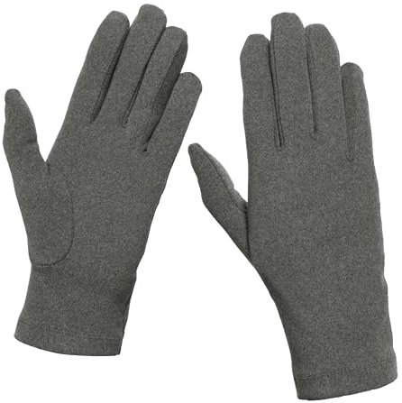 MAPIMANIA - Guanti Donna invernali color grigio in caldo pannetto realizzati interamente in Italia, Guanti eleganti termici per lavoro e sport, Sottoguanti caldi
