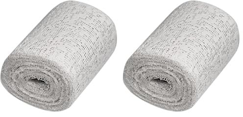 Glorex 6 9502 45 - Venda de esparadrapo Keratex 8 cm x 3 m Tejido para modelar Agradable a la Piel para Manualidades y modelismo para máscaras e Impresiones de la barriguita del bebé (Paquete de 2)