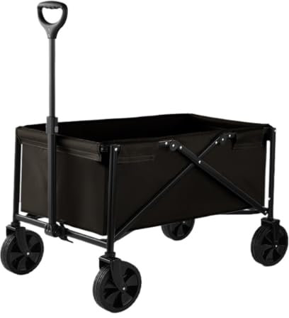 Transportwagen Outdoor Camping Camper Tragbarer Klappausflug Campinganhänger Klappwagen Leichter Trolley Camper Van Tragbarer Wagen(Black)