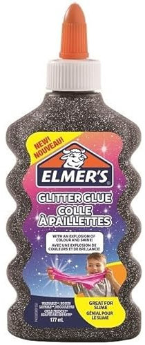 Elmer’s colla glitterata, nero, lavabile e adatta ai bambini, 177 ml