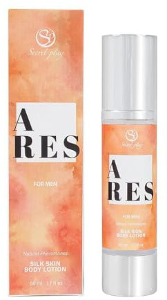 Secret Play Körperlotion mit Pheromonen, sinnlicher und attraktiver Duft, leichte und feuchtigkeitsspendende Textur, Modell Ares, 50 ml
