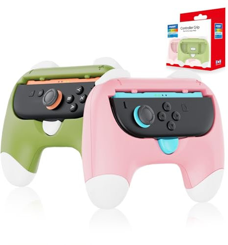 Grip pour Nintendo Switch 2 Joycon, Rose + Vert