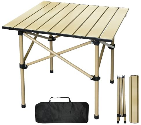 Tking Campingtisch Klappbar Klapptisch Belastbar Camping Falttisch Tragbar Leicht Picknicktisch Gartentisch Grilltisch Tapezieren Tisch für Picknick Kochen Garten Wandern Reisen Balkontisch Aluminium