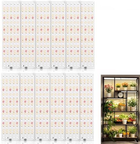 JKOKPMG 12 Stück Pflanzenleuchte,1620 LEDs Pflanzenlampe LED Vollspektrum | Pflanzenlicht Wachsen Licht mit 3/9/12H Zeitschaltuhr ,10 Arten von Helligkeit für Zimmerpflanzen [Energieklasse B]