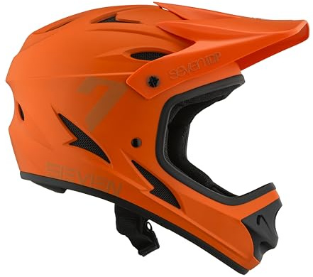 7 iDP M1 MTB Mountain Bike Full Face Lightweight Vented Bicycle Helmet (Matte Orange, L)
