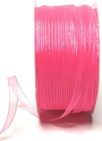 s.dekoda Schleifenband 50m x 6mm Candy - Pink Organza Chiffon Geschenkband Organzaband [1350-108]