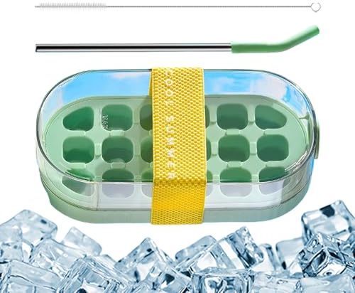 Moule À Glaçons - Bouteille à Glaçons avec 18 Moules et Pression,Moule Réutilisable Démoulage Facile pour Boissons Maison Café Bar