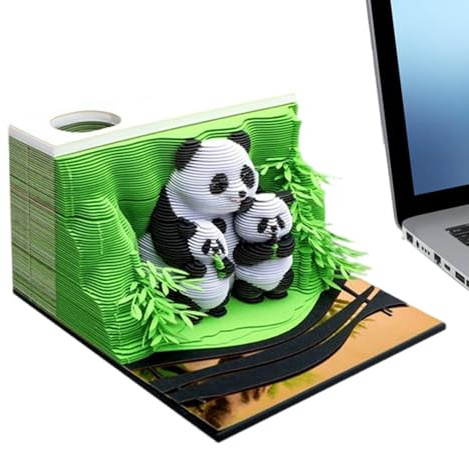 Calendario Da Scrivania 3D 2026 - Panda Calendario 3D Strappa Giorno per Giorno | Blocco Note Scultura di Carta Strappabile per Insegnanti Professionisti Studenti,Scrivania Comodino Toeletta