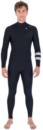 Hurley 2026 Advant Herren-Neoprenanzug, 3/2 mm Brust-Reißverschluss, Schwarz