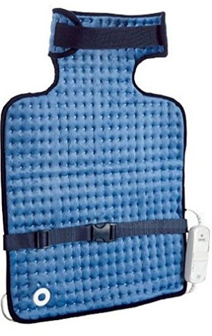 Sanitas 215.20 SHK 29 Rücken-/Nacken Heizkissen, aus atmungsaktivem Microfleece, anpassungsfähig und hautsympathisch, mit Rucksack- und Klettverschluss