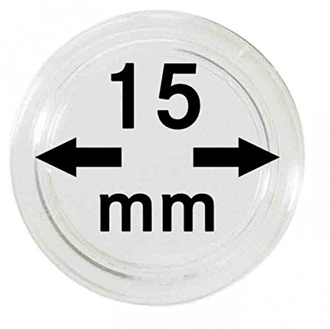 LINDNER Das Original Münzkapseln Innen-Ø 15 mm, 10er-Packung