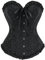 SZIVYSHI Women's Overbust Sweetheart Lace Up Plastic Bones Corset Bustier Top,Black,M
