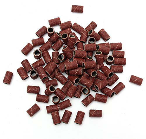 100PCS Embouts Ponceuse Emeri Faux Ongle Manucure Kit Sanding Nail Drill 80#