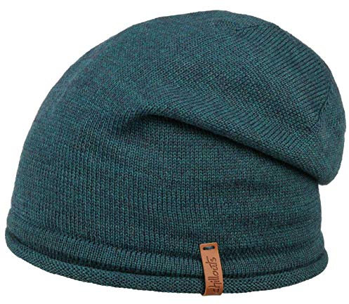 CHILLOUTS grüne Longbeanie - 50% Wolle vom Merinoschaf Leicester