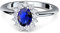 Verlobungsring blauer Stein wie Saphir von AMOONIC mit Zirkonia (wie Kate Middleton) + inklusive Gratis LUXUSETUI! Silber 925 wie Saphir Ring Silberring 925er FF587SS925SAFAZIFA52