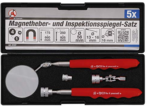 BGS Diy 9197 | Magnetheber- und Inspektionsspiegel-Satz | 4-tlg.