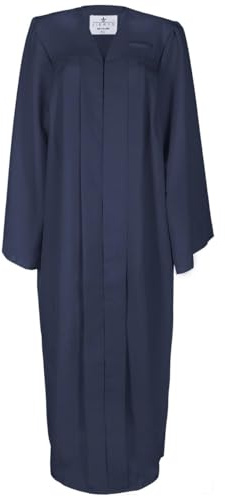 LIERYS Robe Damen Herren Talar mit Druckverschluss Umhang Abschlussfeier Studium Universität Hochschule Abitur Schwarz Blau Rot dunkelblau XL