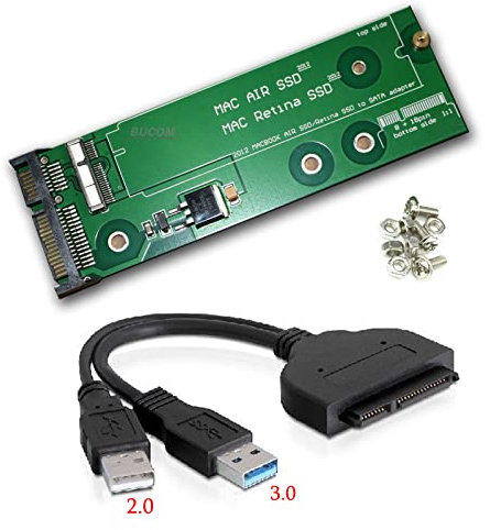 Bucom SSD HDD Festplatte SATA USB Adapter für Apple MacBook Air 11 13 2012 A1465 A1466 A1425 A1398 A1502
