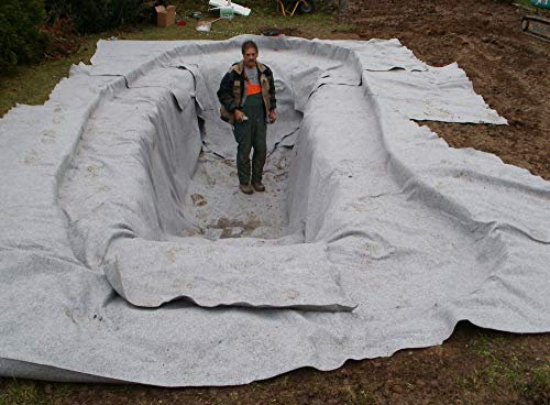 15 m² Teichvlies 1000g/m² Rolle 2 x 7,50 Meter Schutzvlies Folienschutz für Teichfolie Vlies