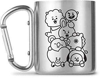 GB Eye BT21 Camping-Tasse mit Karabiner, unisex, silberfarben