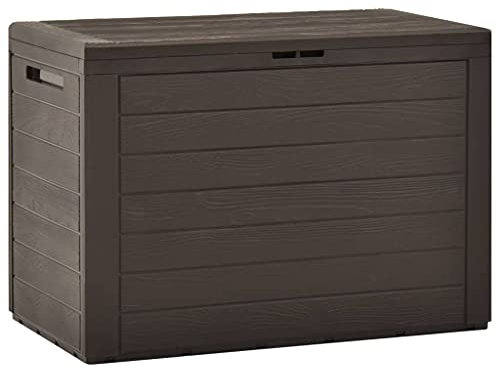 vidaXL Caja de Almacenamiento de Jardín Baúl Cofre de Almacenaje Interior o Exterior al Aire Libre de Porche de Cojines Marrón 78x44x55 cm