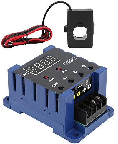 Amperímetro digital de CA, AC110‑220V SZD06 Amperímetro digital con límite inferior superior de rango de medición de 0.3‑50A, SZD06 Detección de relé de retardo de alarma(50A)