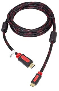 vhbw HDMI Kabel kompatibel mit Panasonic Lumix DMC-TZ7 - Geflochten, 1,5 m