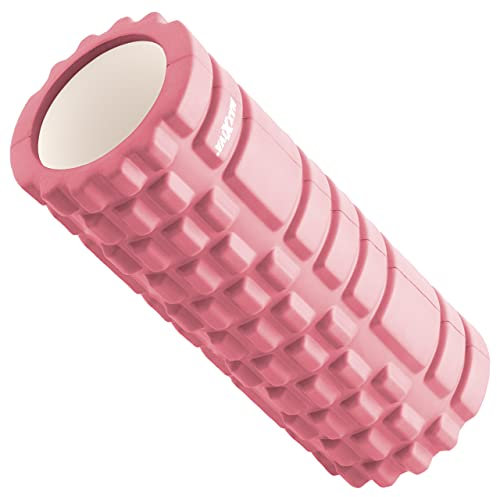 MAXXIVA® Massagerolle 33x14 cm Faszienrolle Trainings-Rolle Fitness-Zubehör Yoga Gymnastik Pilates Physiotherapie (Rosa)