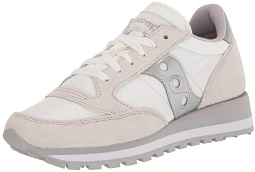 Saucony - Scarpe da ginnastica Jazz Triple da donna, bianco/argento, 39 EU