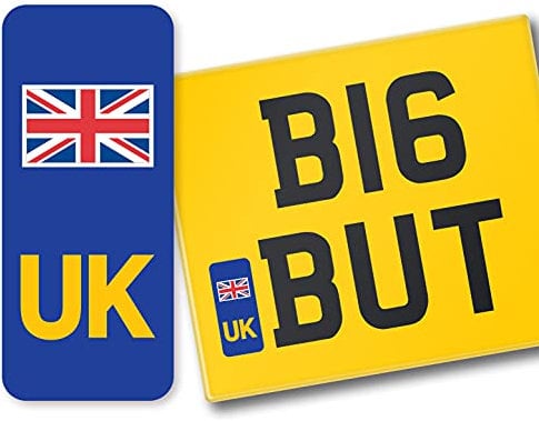 SIGNS247 UK Union Jack Flag Number Plate Vinyl Stickers United Kingdom EU Brexit GB for Motorbikes