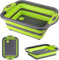 DLD Planche à découper multifonction pliable avec passoire intégrée, portable et pliable, en plastique, gel de silice, planche de cuisine pliable, panier égouttoir pour fruits, légumes, pique-nique