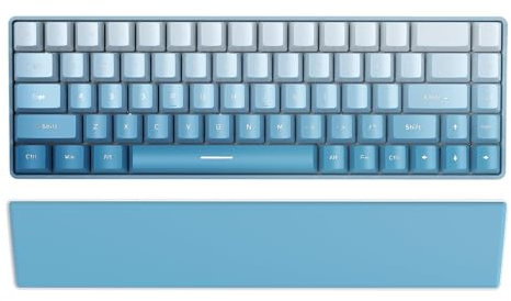 Blau Handgelenkauflage Zum 60% Mini Kompakt Mechanische Wireless Bluetooth 5.1 Beleuchtet Gaming PC Tastatur Ergonomisch Memory Foam Faux Leder Wrist Rest Anti Skid Gummi Basis Weich Für Game Office