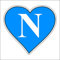 AMA SHOP Adesivo Sagomato Cuore Napoli | supporters calcio Napoli | Adesivi per Auto | Sticker per Casco, Moto, Camper | Adesivo in PVC con fondo bianco per Decalcomania Parete, Murale