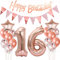 deko 16. geburtstag mädchen deko rosegold ballon 16. geburtstag mädchen deko luftballon 16. geburtstag deko rosegold 16 Geburtstag girlande banner geburtstagsdeko 16 jahre mädchen dekoration