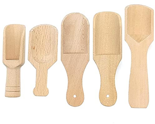 HAOBIN 5 PièCes Mini CuillèRe En Bois Bain CuillèRe En Bois Mini Pelle En Bois CuillèRe Pelles à éPices CuillèRes En Bois De Haute Qualité,Ustensiles De Cuisine,Pour Lait En Poudre,Café,éPices,Thé