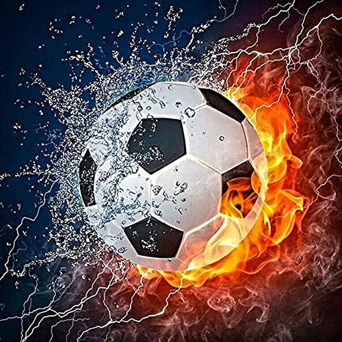 5D DIY Diamond Painting Kit, Diamant Painting Bilder Set, Diamond Arts Craft Malerei Malen nach Zahlen für Kinder Mädchen Erwachsene Home Wanddekoration Dekoratio - Fußball