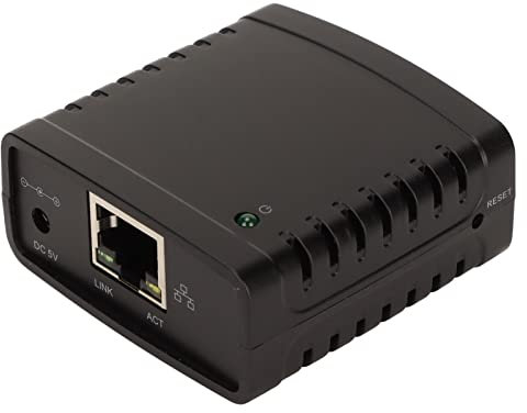 Server di Stampa USB, 10Mbps 100Mbps Porta LAN RJ45 Standard Adattatore di Espansione Ethernet USB, Server di Stampa TCP/IP LPR, per Stampante Ad Aghi LQ 730K LQ 630K LQ 635K, Stampante a Getto(EU)