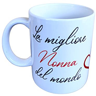Tazza Nonno Nonna, Idea Regalo Originale in Ceramica Festa dei Nonni Compleanno.(Nonna)